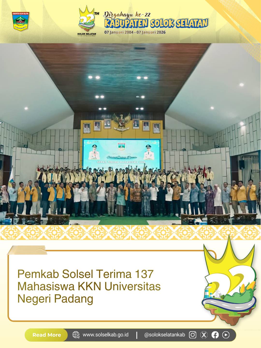Pemkab Solsel Terima 137 Mahasiswa KKN Universitas Negeri Padang