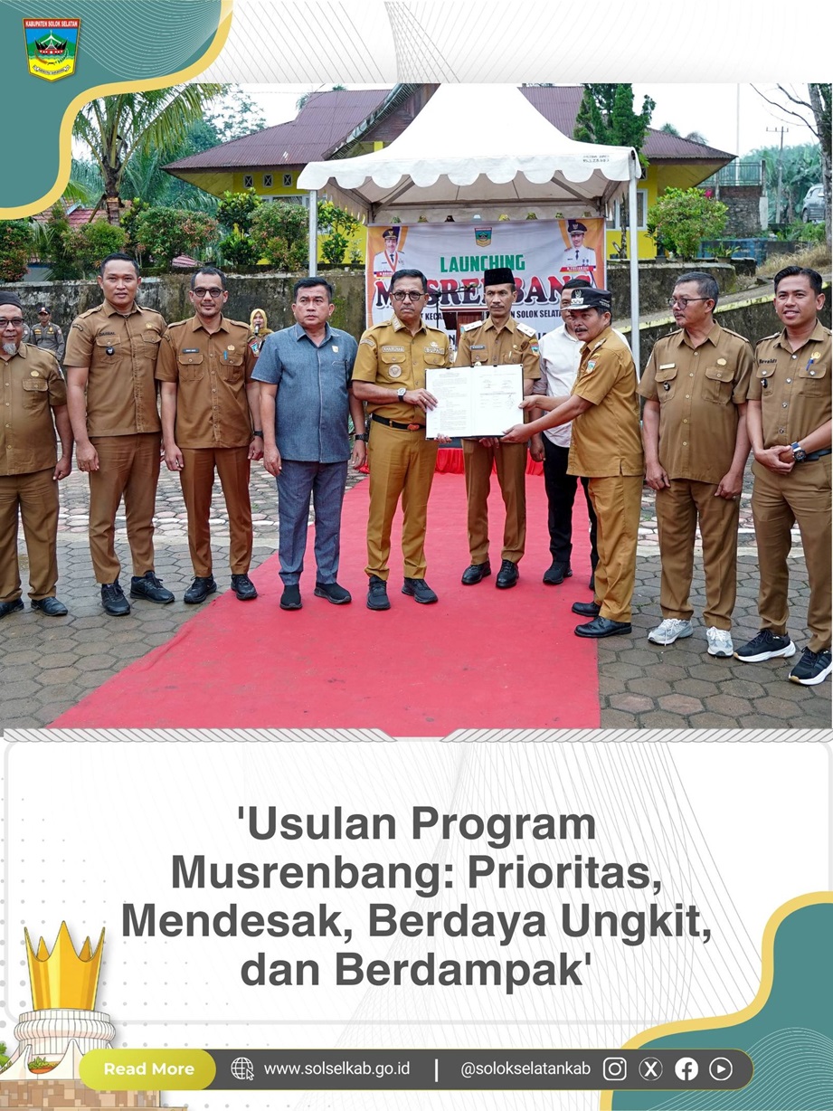 'Usulan Program Musrenbang: Prioritas, Mendesak, Berdaya Ungkit, dan Berdampak'