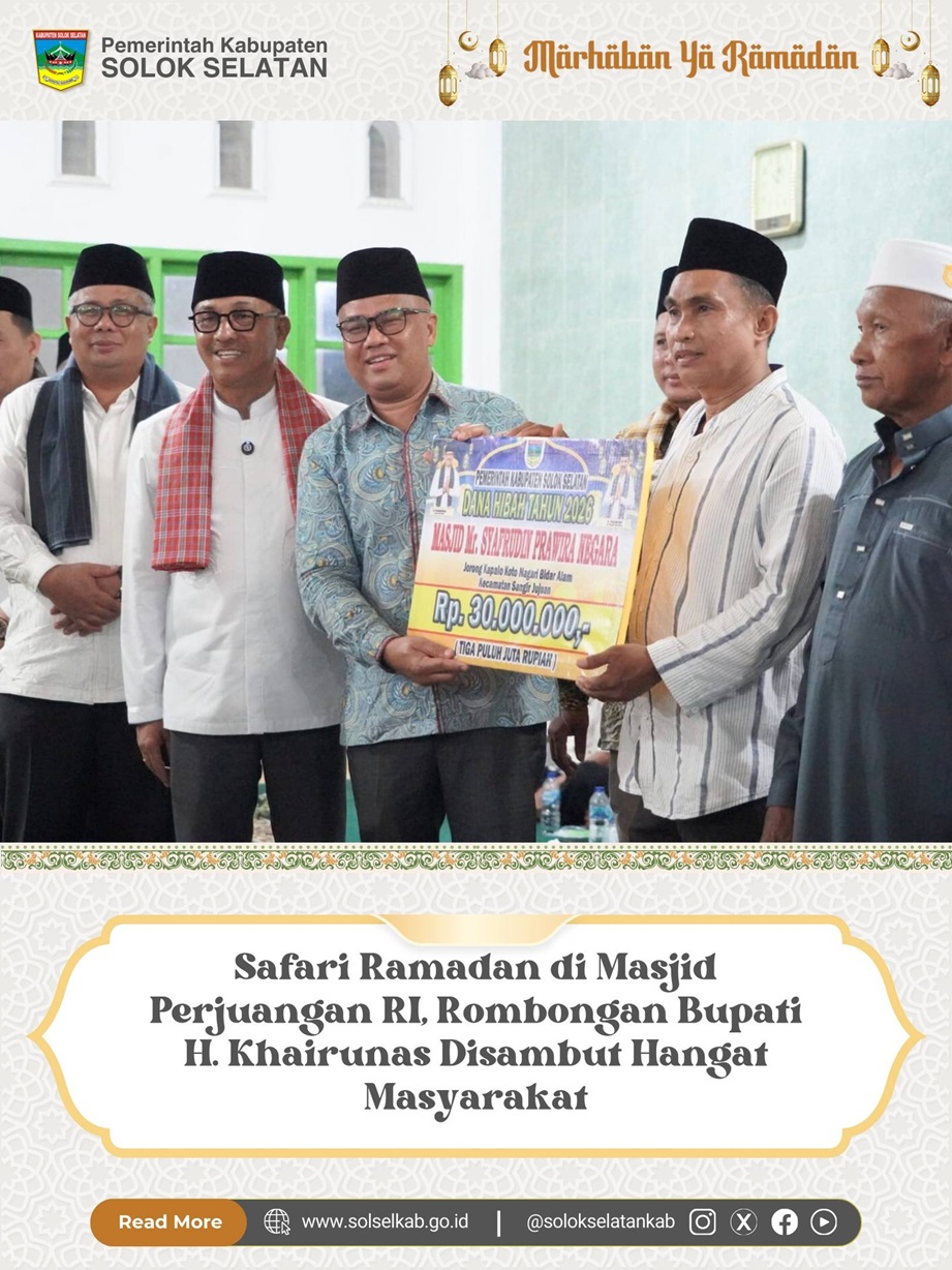 Safari Ramadan di Masjid Perjuangan RI, Rombongan Bupati H. Khairunas Disambut Hangat Masyarakat
