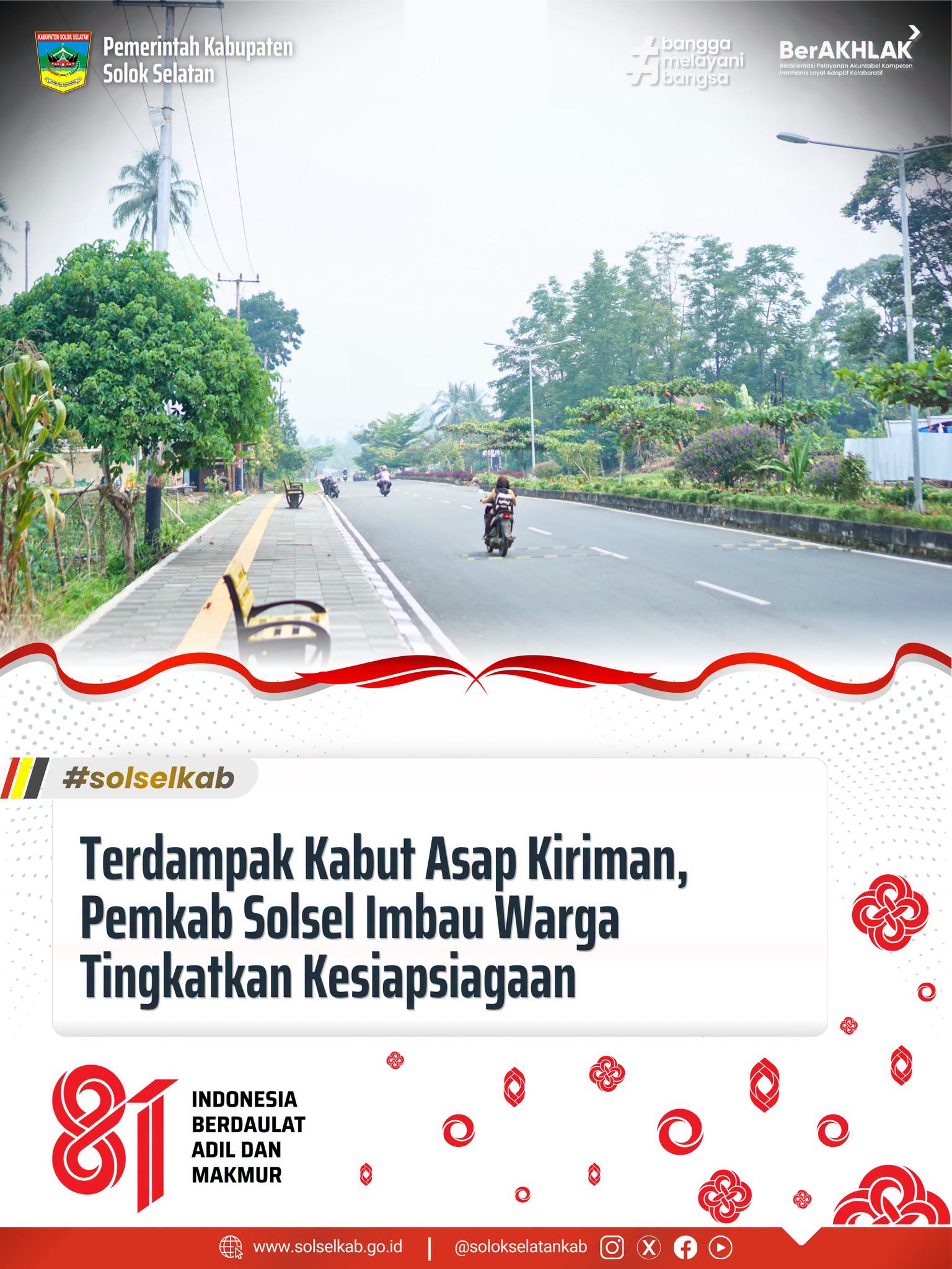 Terdampak Kabut Asap Kiriman, Pemkab Solsel Imbau Warga Tingkatkan Kesiapsiagaan